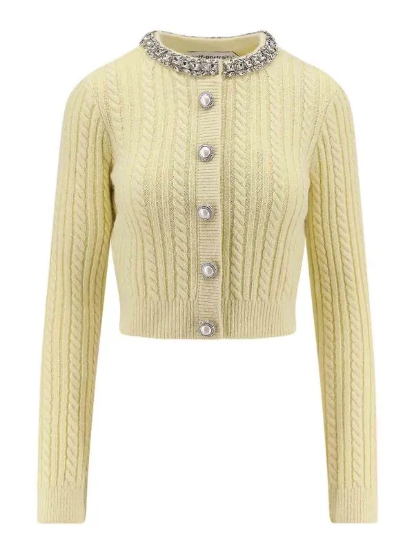 Self Portrait Cardigan - Jaune - Jaune - Femme | AW25121CAYYELLOW