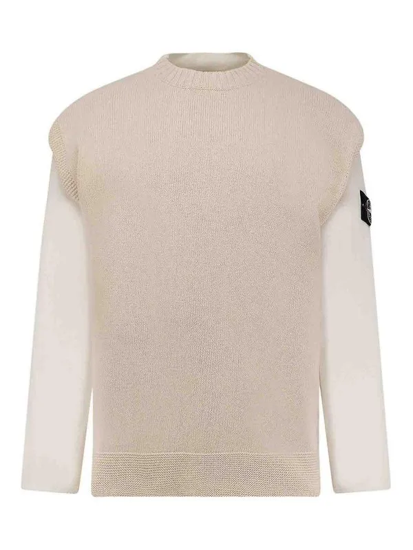 Stone Island Pull Col Bateau - Blanc | K2S155100014S00TBV0093