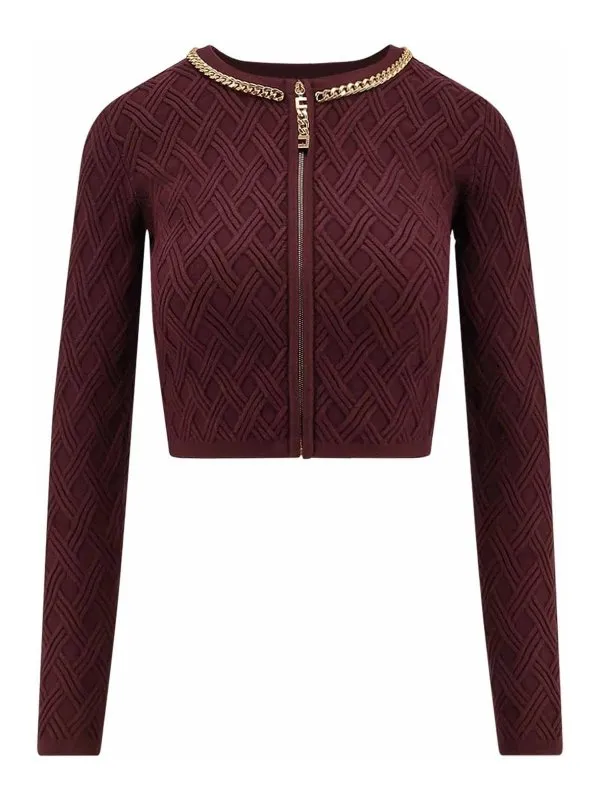 Elisabetta Franchi Cardigan - Bordeaux - Bordeaux | MK29B56E2EA4