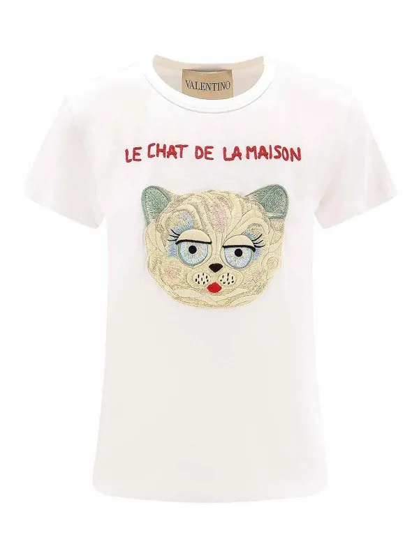 Valentino T-Shirt - Blanc - Blanc - Femme | 7B3MG25J9LDA03