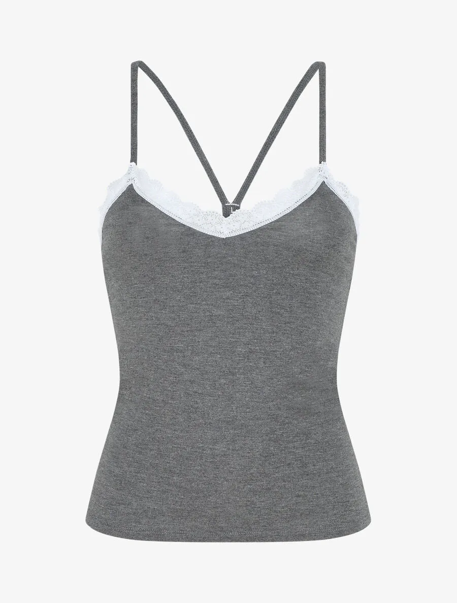 Ensemble pyjama débardeur et short uni - Gris foncé